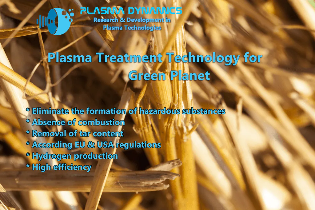 Plasma gasification refuse Wood Bark Sawdust Straw biomass waste treatment cracking pyrolysis hydrogen production eea epa